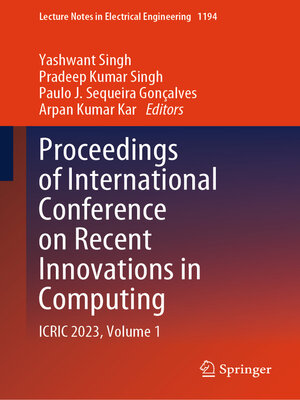 cover image of Proceedings of International Conference on Recent Innovations in Computing
